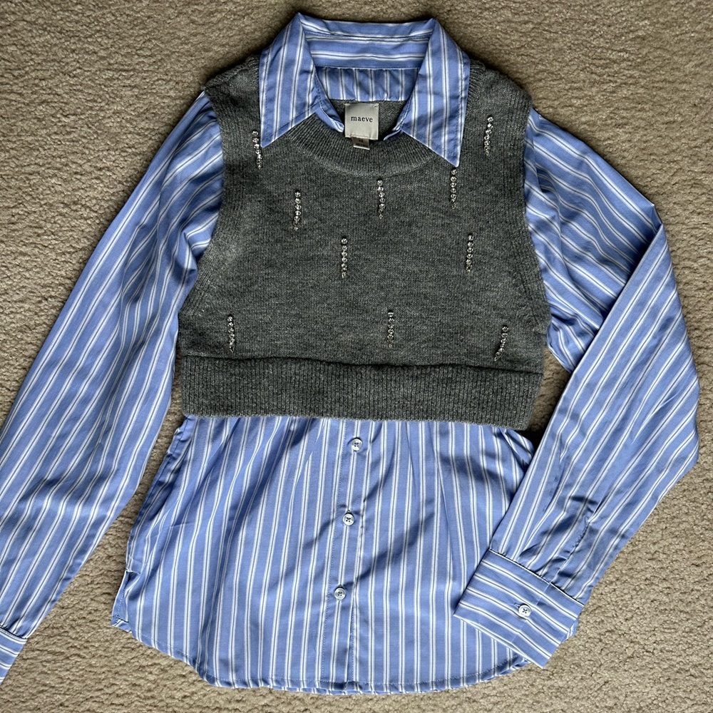 Anthropologie Maeve Twofer Sweater Shirt